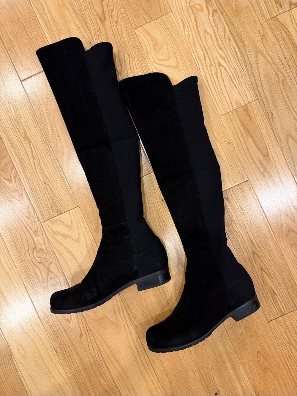 Stuart Weitzman Black Over-the-Knee Stretch Suede Boots Size 6M